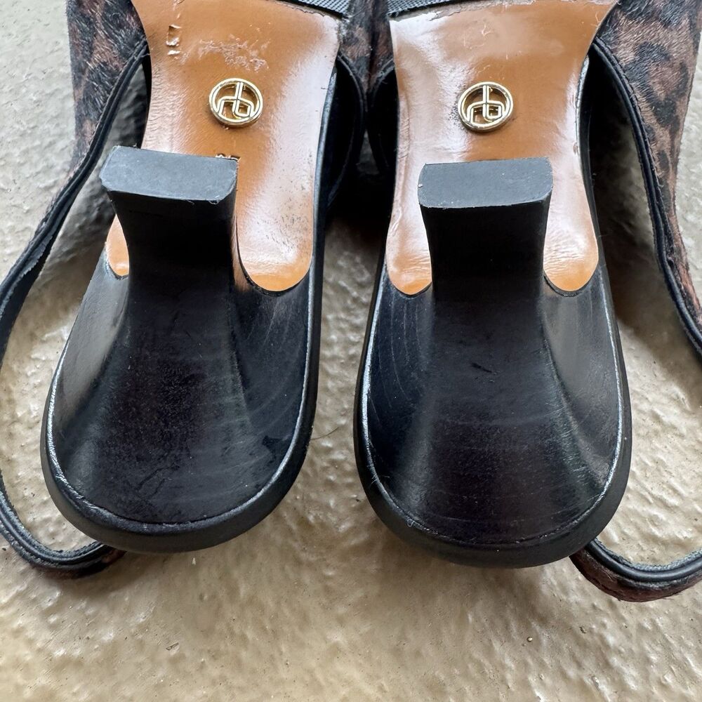 Rag & Bone Madison 7 Leopard Calf Hair Slingback Kitten Heel Pumps Sz 37 M $468 - Picture 10 of 16